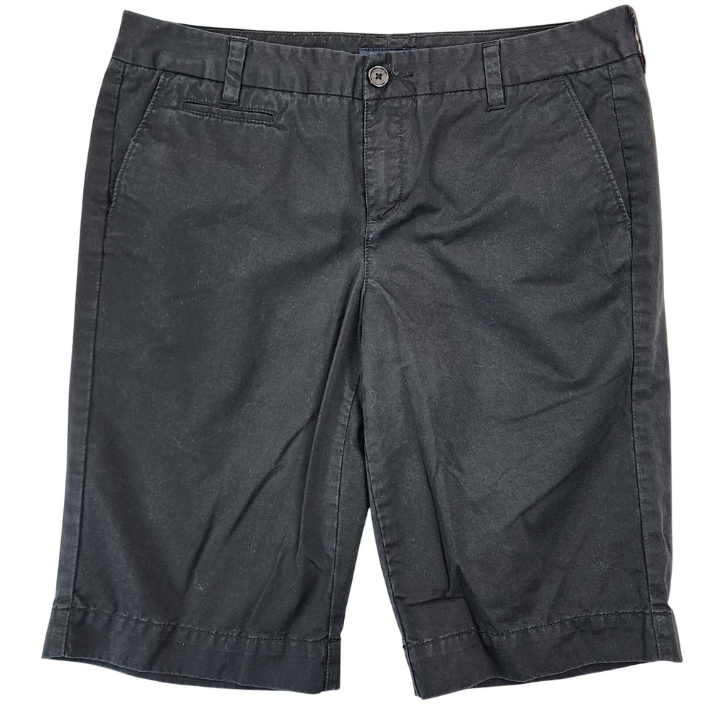Tommy Hilfiger 10 Black Chino Shorts Preppy Academia Classic Summer Bermuda 3393